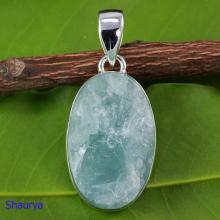 AQR974-Handmade Natural Aquamarine Rough Gemstone Pendant Wholesale With 925 Sterling Silver